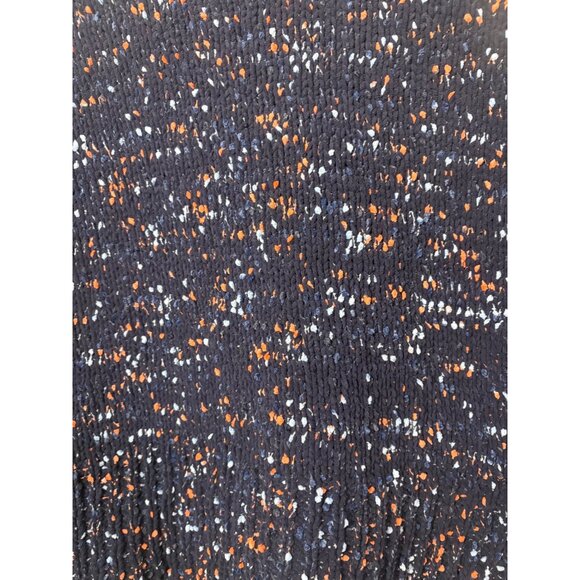 Jun & Ivy Womens Size Small Navy Speckled Textured Sweater Scalloped Bottom‎ - Picture 2 of 7